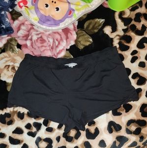 Black pajama shorts with lace